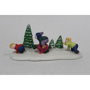 Lemax Village Collection Porcelain Leap Frog‎ Kids Playing Christmas
